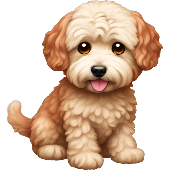 Dog maltipoo in red color emoji