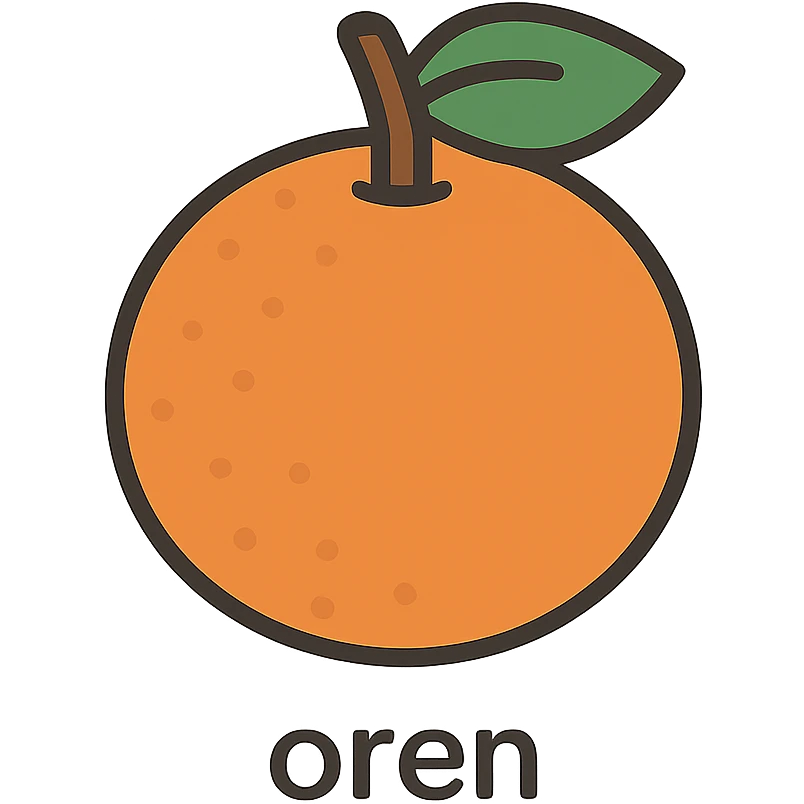 flat toon style oren emoji