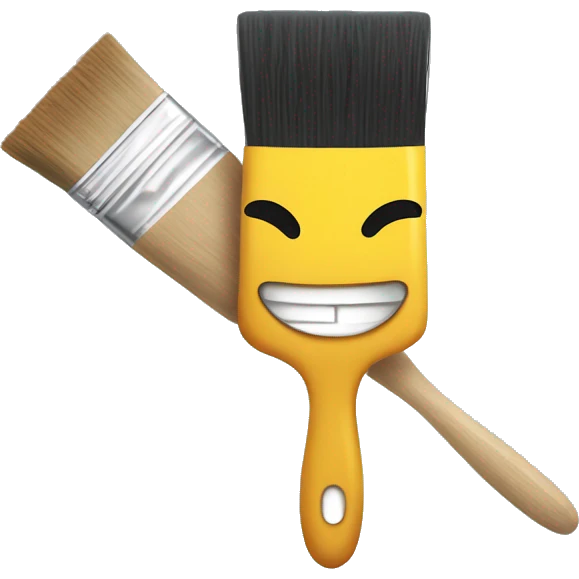 Paint brush smiling with a joint emoji