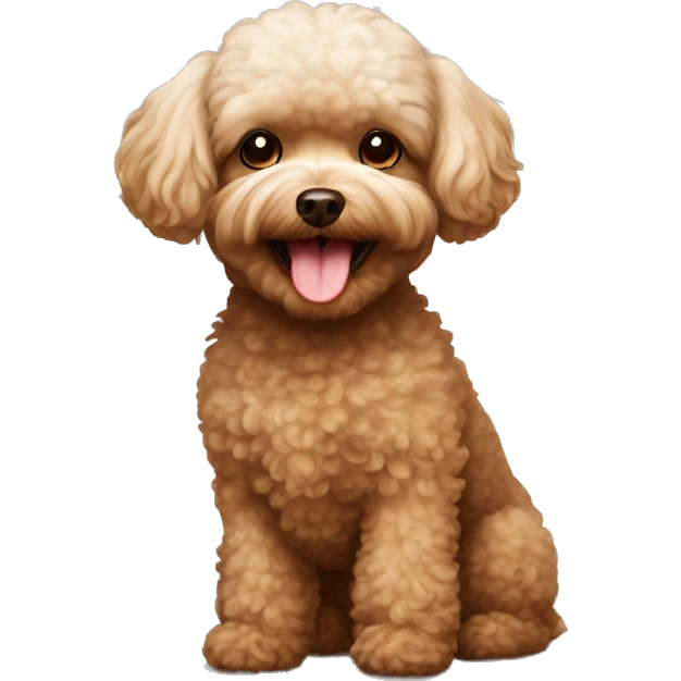 Brown toy poodle and maltese dog smiling emoji