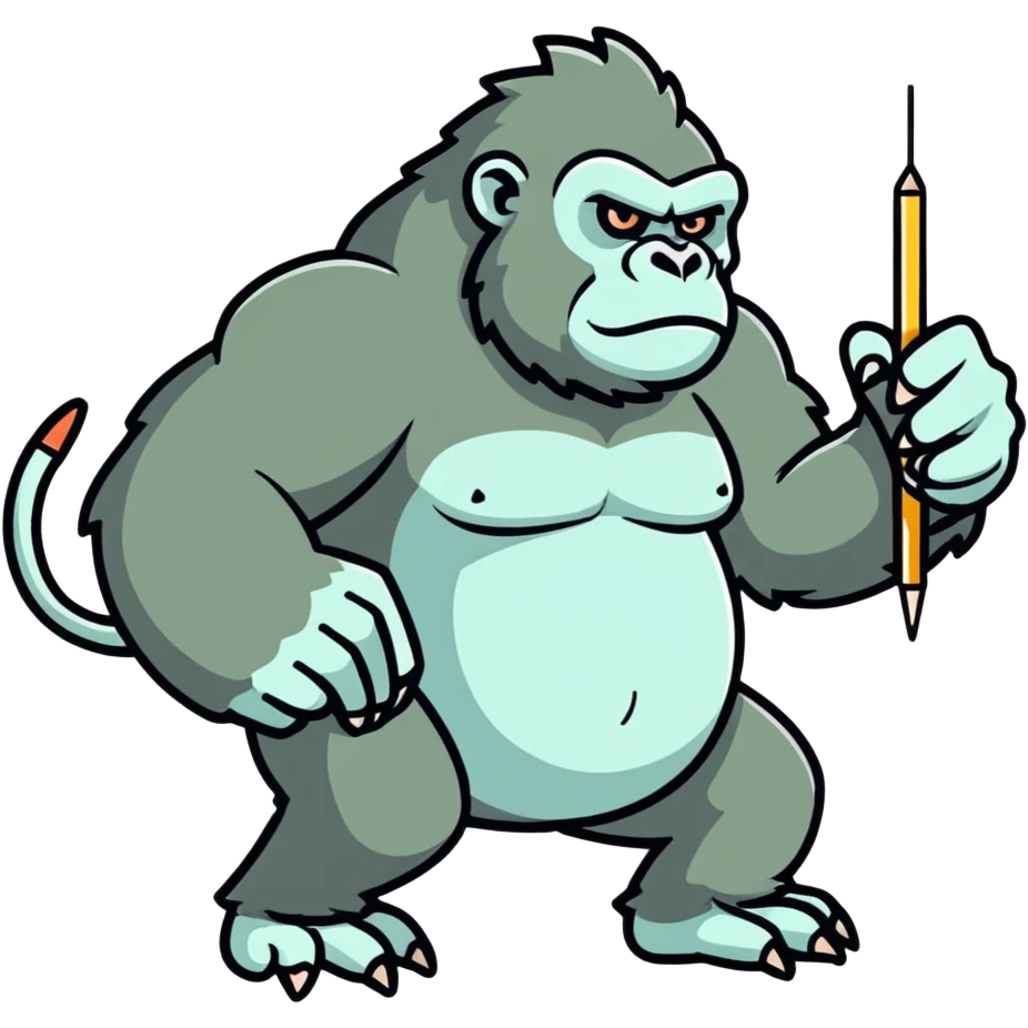 angry gorilla injecting a needle into its arm emoji