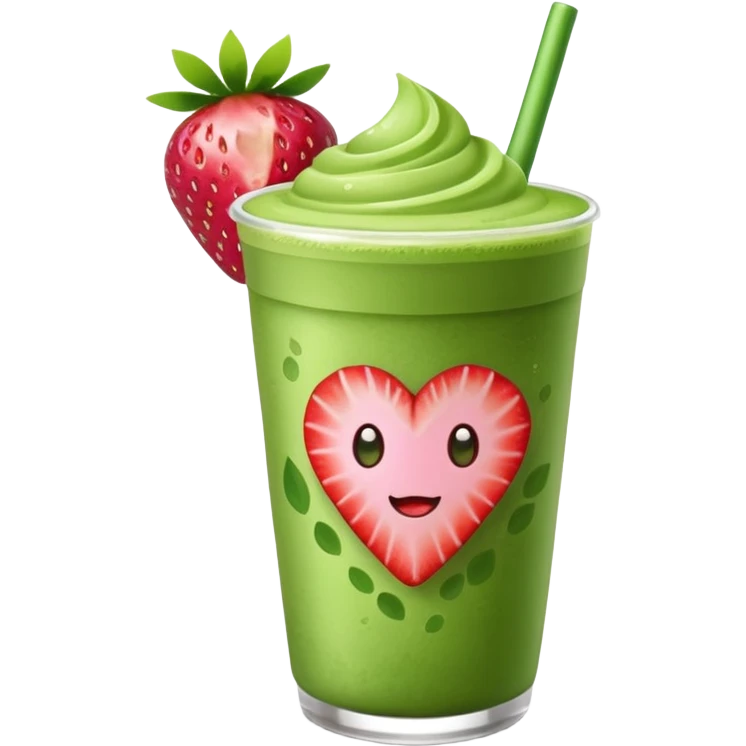 Matcha with strawberry drink  emoji
