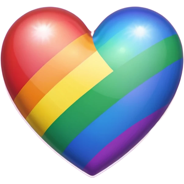 rainbow pride heart with a glossy look emoji