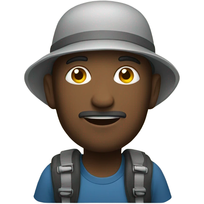 Man hiking  emoji