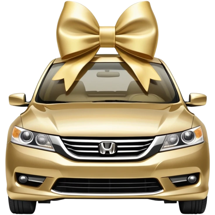 a gold 2014 honda accord but make it cute with a white bow on the top emoji