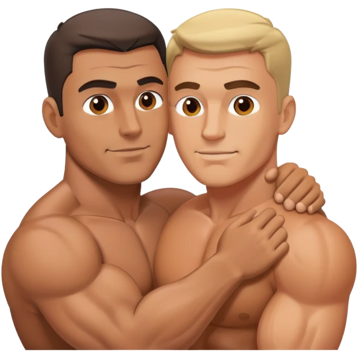 2 hommes très musclés qui se prennent par les épaules emoji