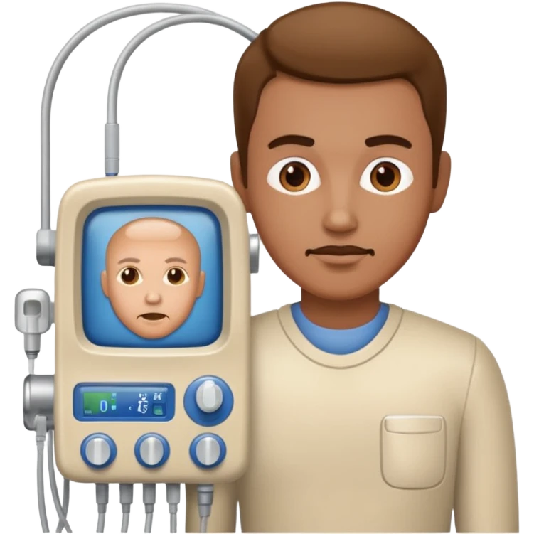 Man on a dialysis machine emoji