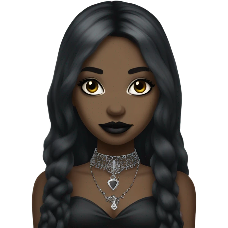 Gothic black girl  emoji