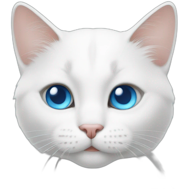 white cat blue eyes emoji