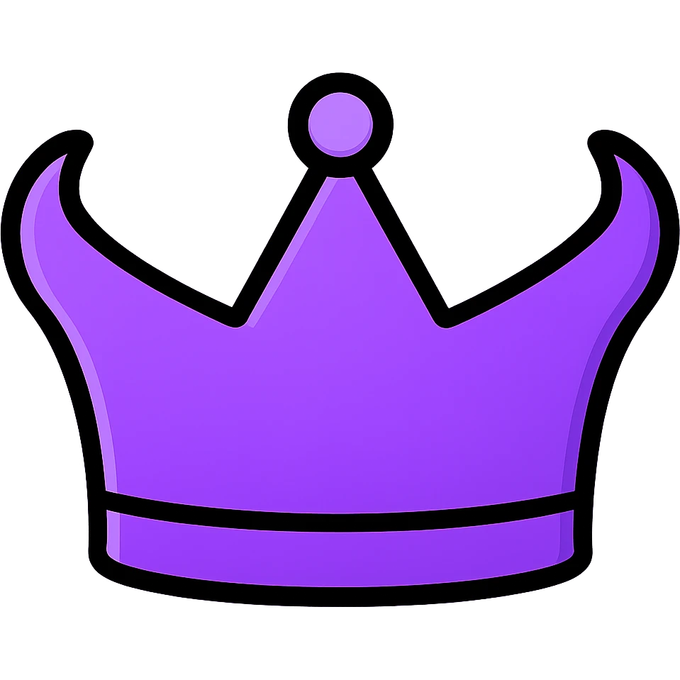 Enhance the gradient on the crown to be more dramatic and pronounced, emphasizing a round and dimensional look in the color outline icon style with no background. emoji