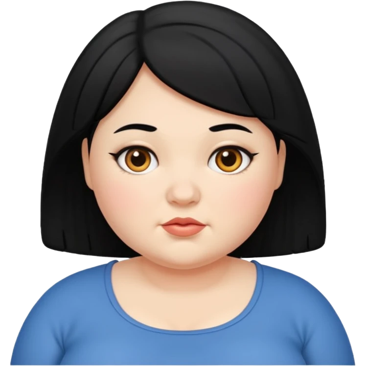 약간 통통한 여자 검은머리 emoji
