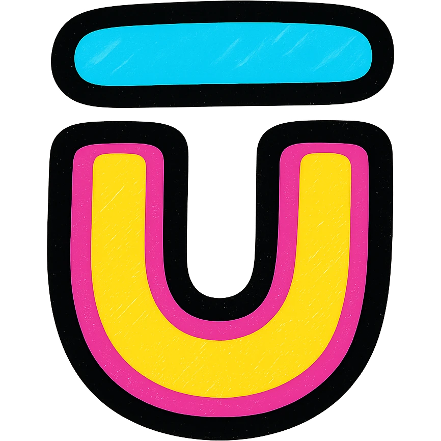 macron symbol in a bold, modern style emoji