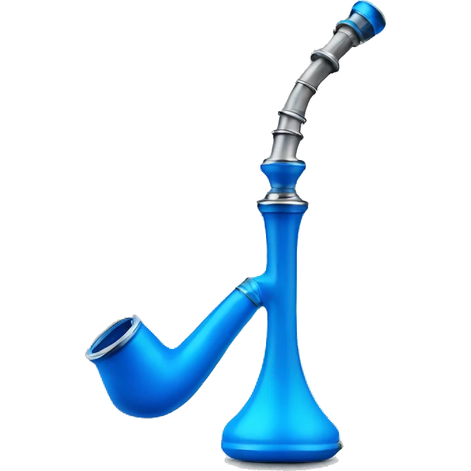 A blue hookah pipe that is used for shisha emoji