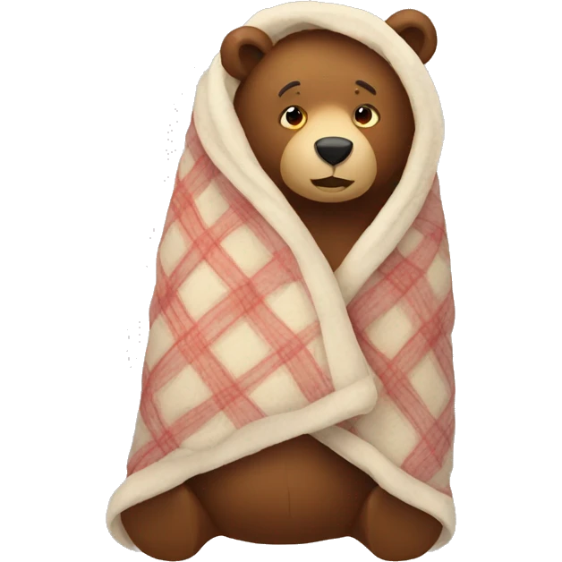 bear cozy in blanket emoji