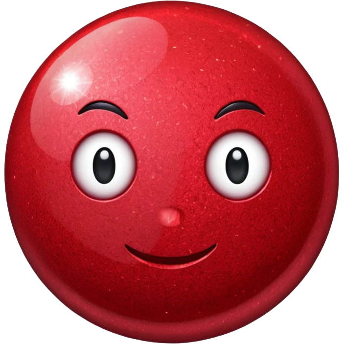 red glitter rice ball emoji