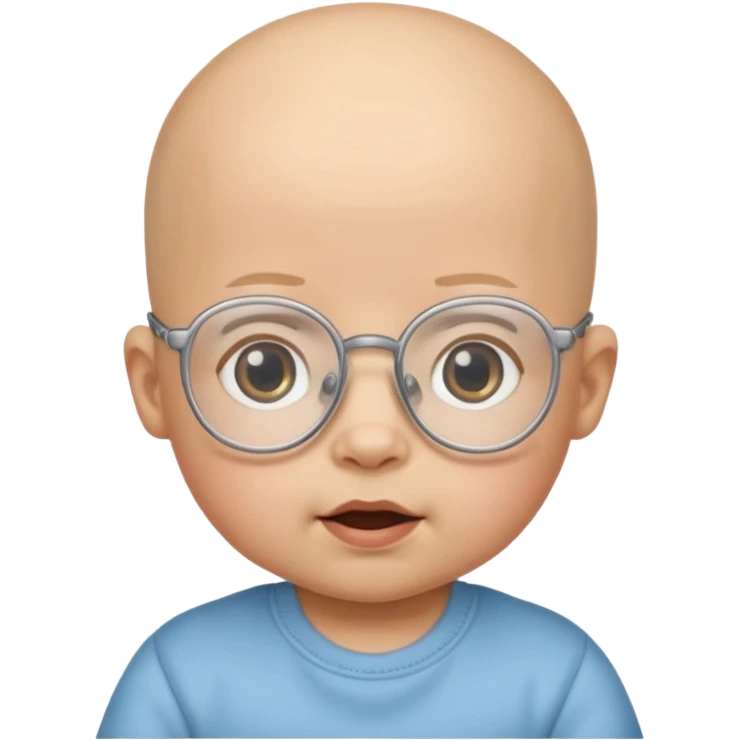 bald glasses baby emoji