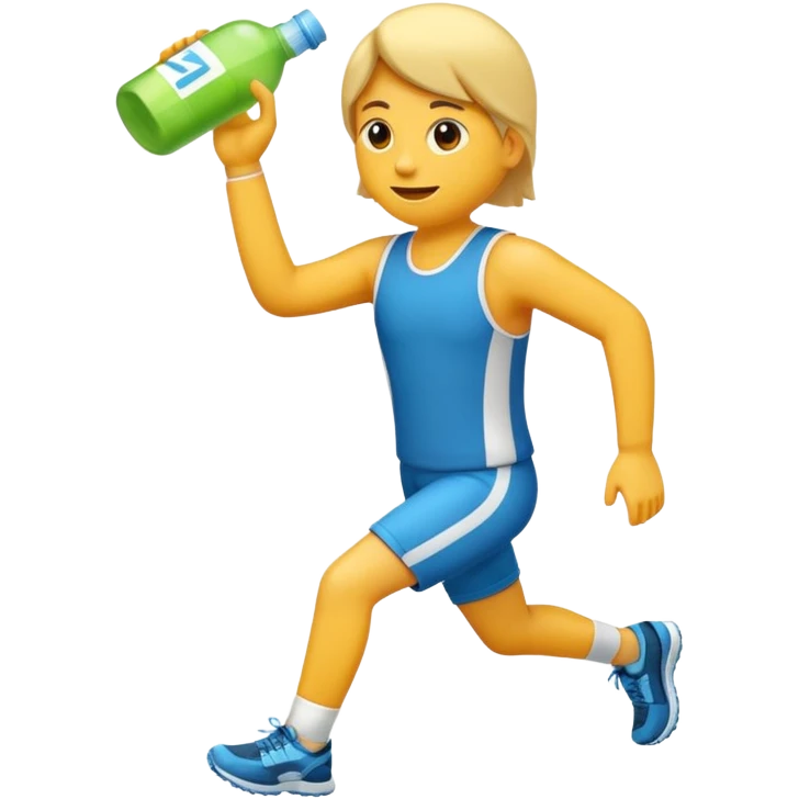 Erstell mir ein Emoji wo man ein Jogger sieht mit einer Energyflasche in der Hand emoji