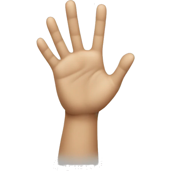 single cupped hand waving emoji