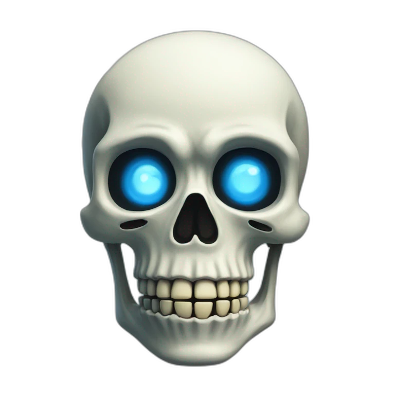 undertale skeleton right glowing blue eye emoji
