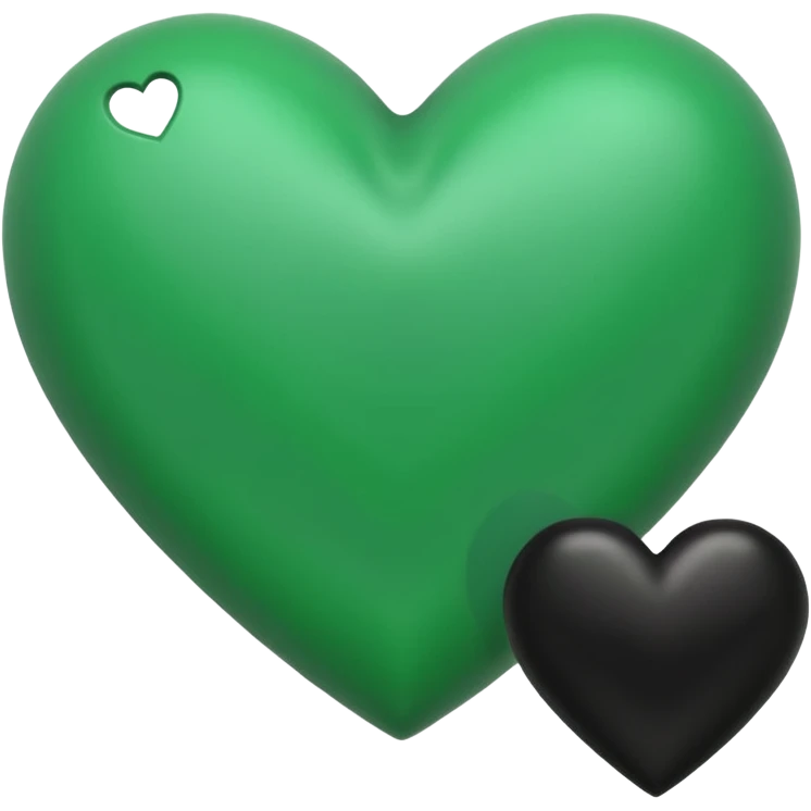 A green heart and black heart mixed together emoji