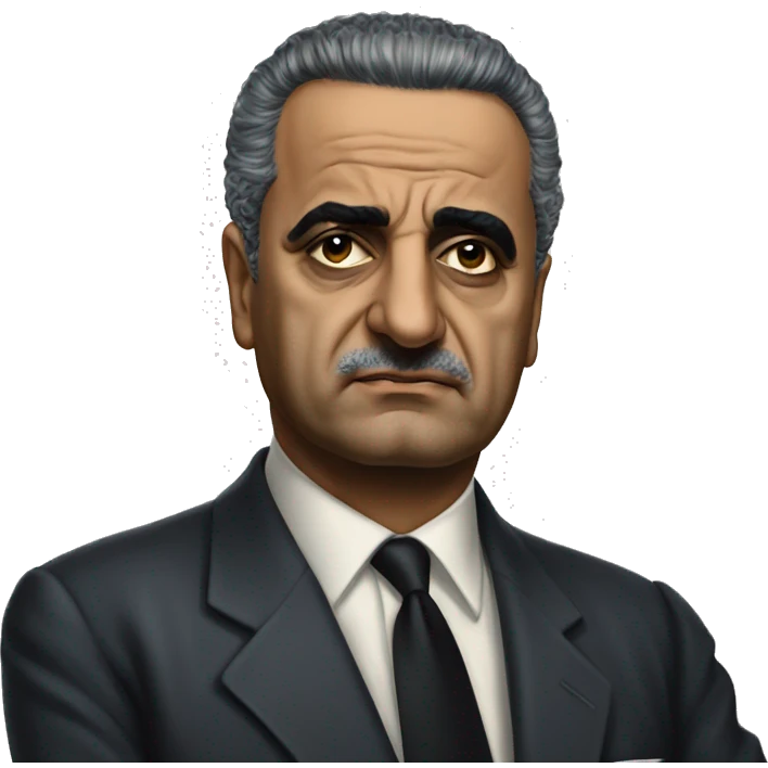 Gamal Abdel Nasser photorealistic sad emoji