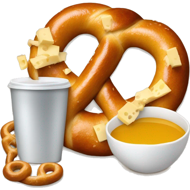 pretzel with small cup of cheese emoji