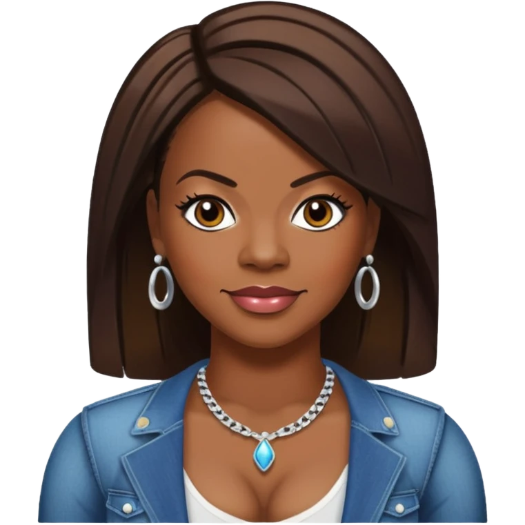 Kandi Burruss with dark brown hair emoji