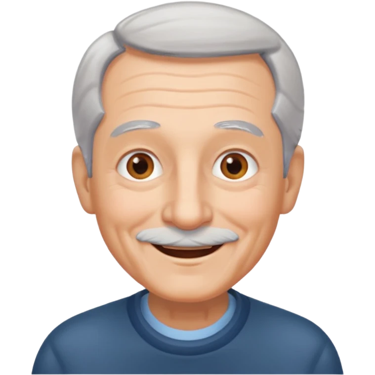 Draw me a grandfather who smiles ( without opening his mouth ) emoji