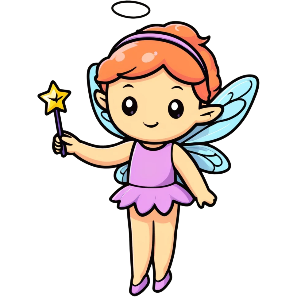 Fairy with sparkling wings and wand emoji