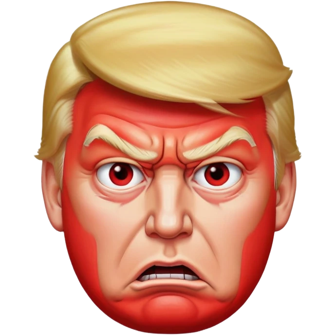 Donald Trump angry with red face emoji