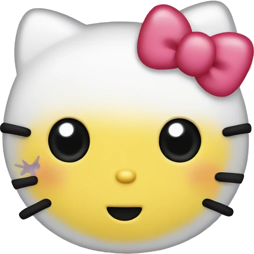 yellow hello kitty heart eyes emoji