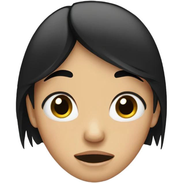 Girl with black hair crying  emoji