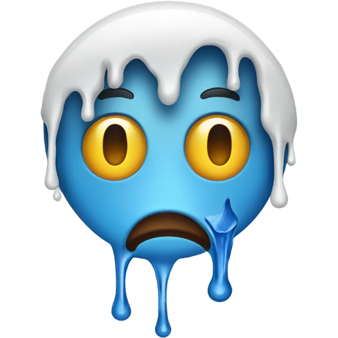 Drooling face with glue dripping on face emoji
