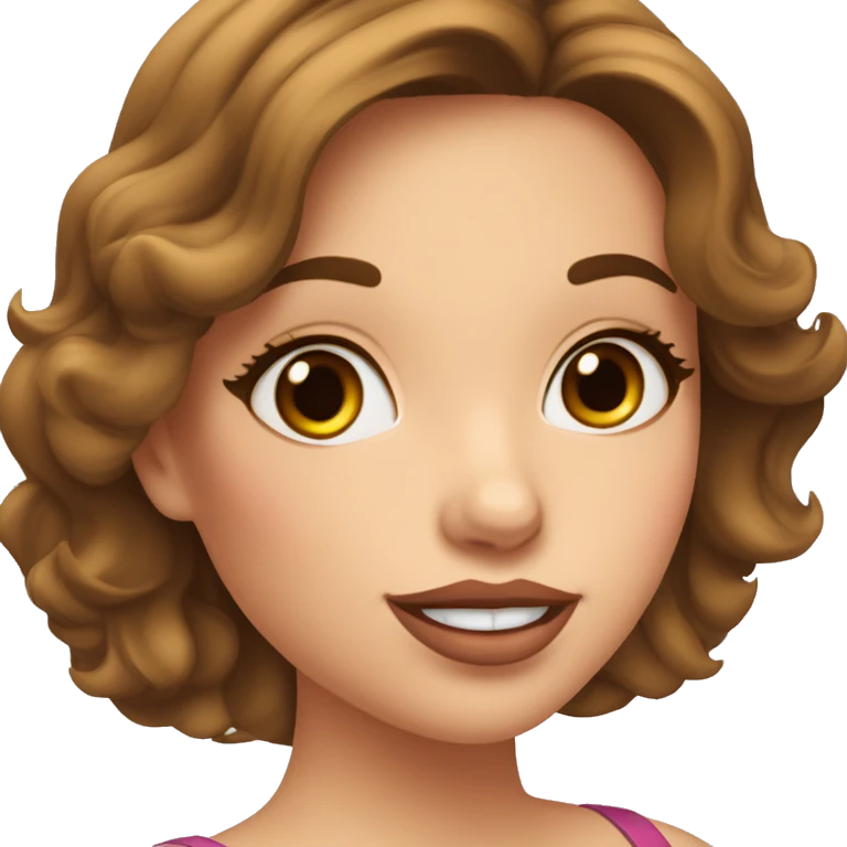fille belle brune cheveux ondulé grosse bouche maquillée  emoji