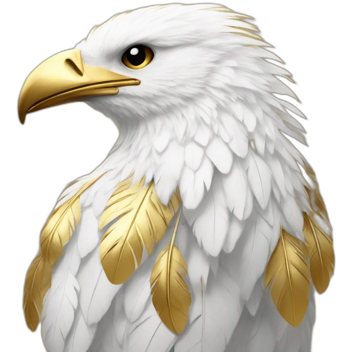 gold ink white feathers emoji