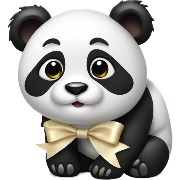 Panda with crème bow emoji