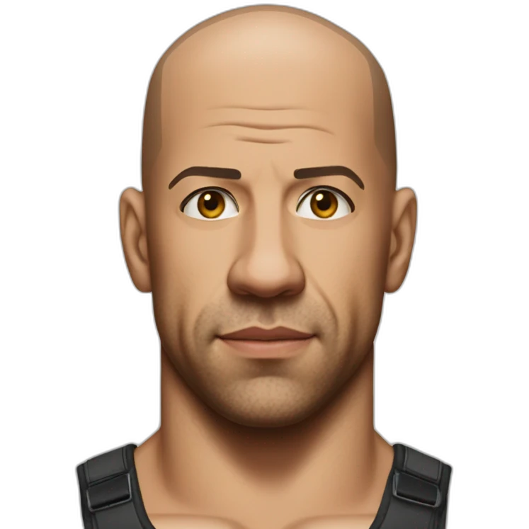 actor vin diesel serious real half body emoji