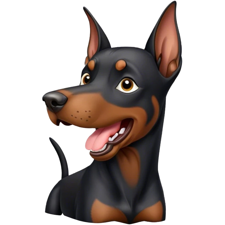 un doberman ladrando emoji