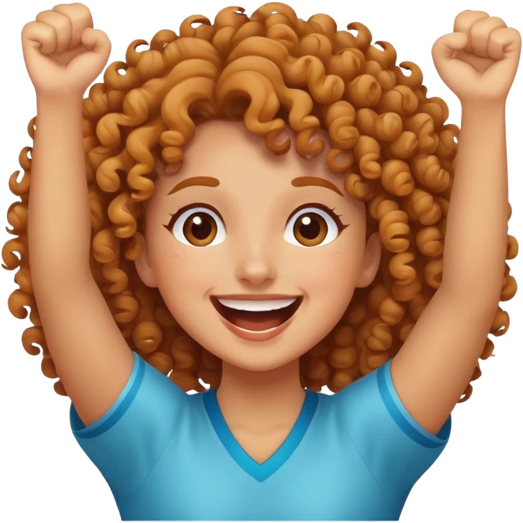 Curly girl cheering  emoji