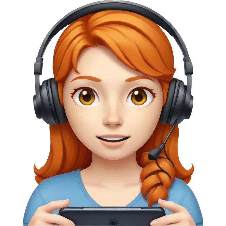 Ginger lady gamer emoji