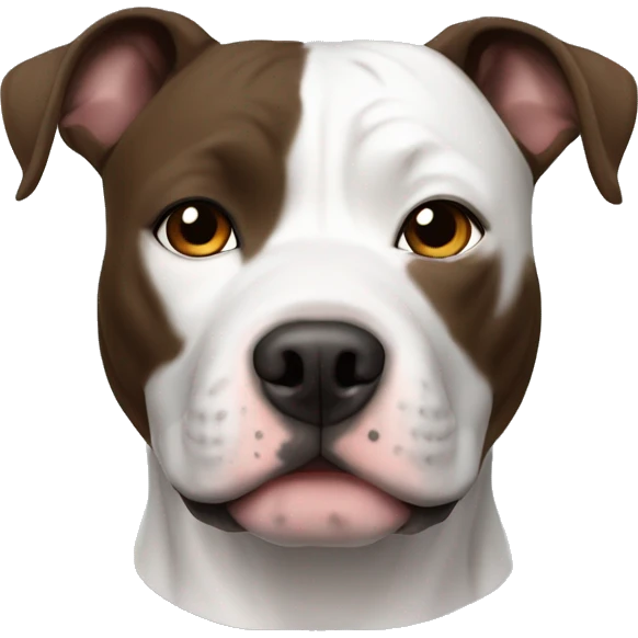 American Staffordshire Terrier, male, black & white, brown eyes emoji