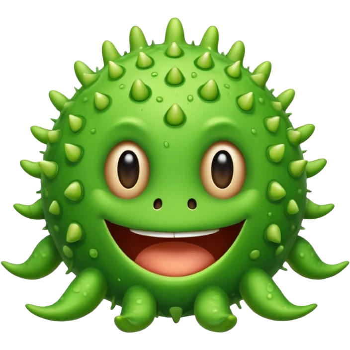 smiling green virus emoji
