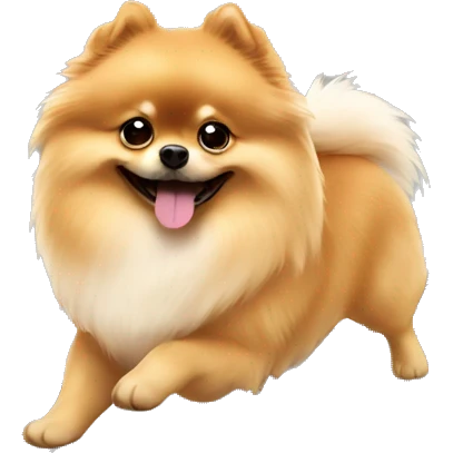 Pomeranian on treadmill  emoji