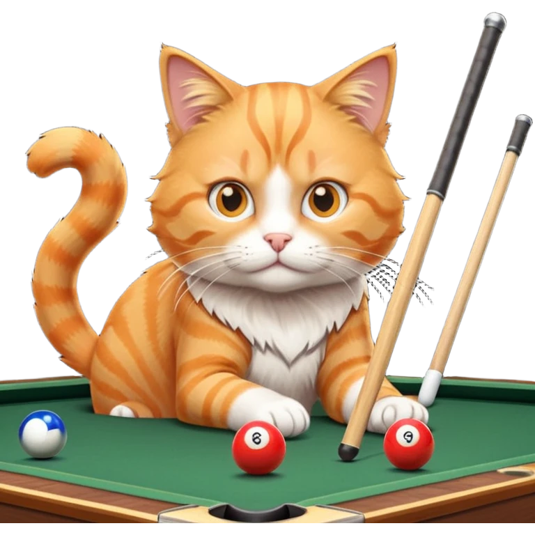 cat playing billiards emoji