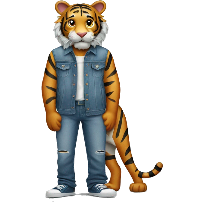 tiger wearing jeans emoji