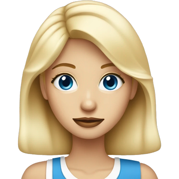 Fille blonde au yeux bleu avec un café à la main  emoji