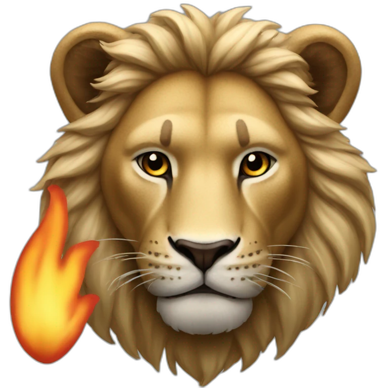 Leão com fogo emoji