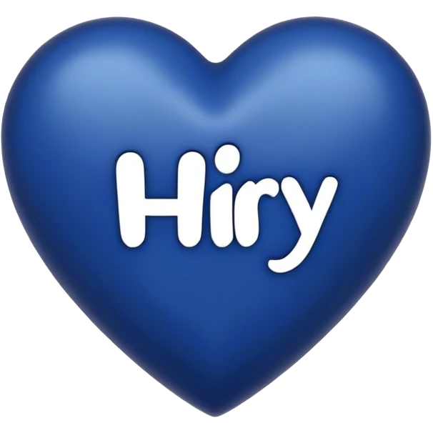 Dark blue heart with the words Hi Ry in the middle  emoji