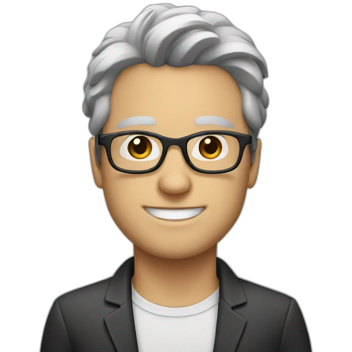 white guy with dark hairs and glasses emoji