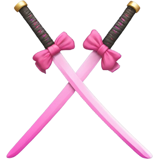 Pink katana with a bow emoji